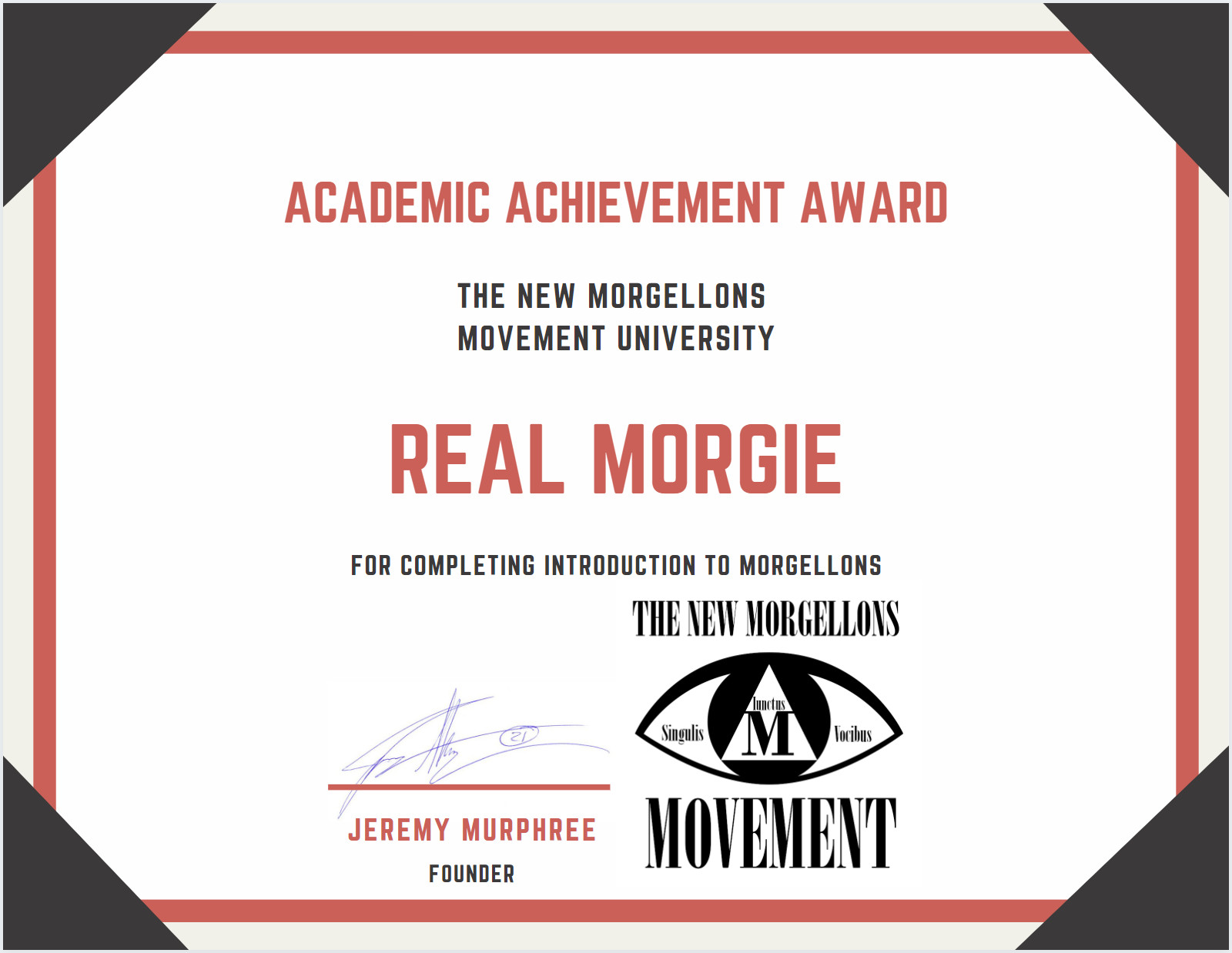 Morgellons course certificate
